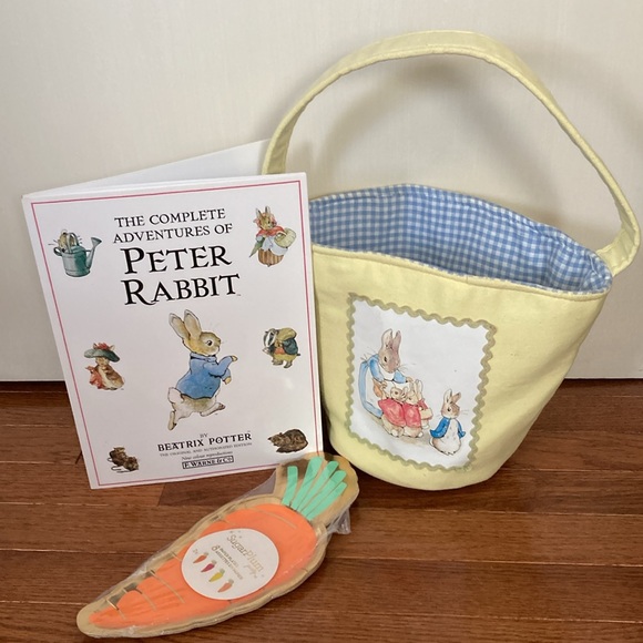 Pottery Barn Kids & others Other - PETER RABBIT BASKET & BOOK BUNDLE ( free carrot plates!)